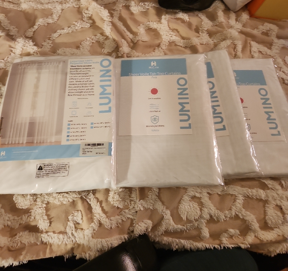 Lumino Sheer Voile Tab Top Curtains